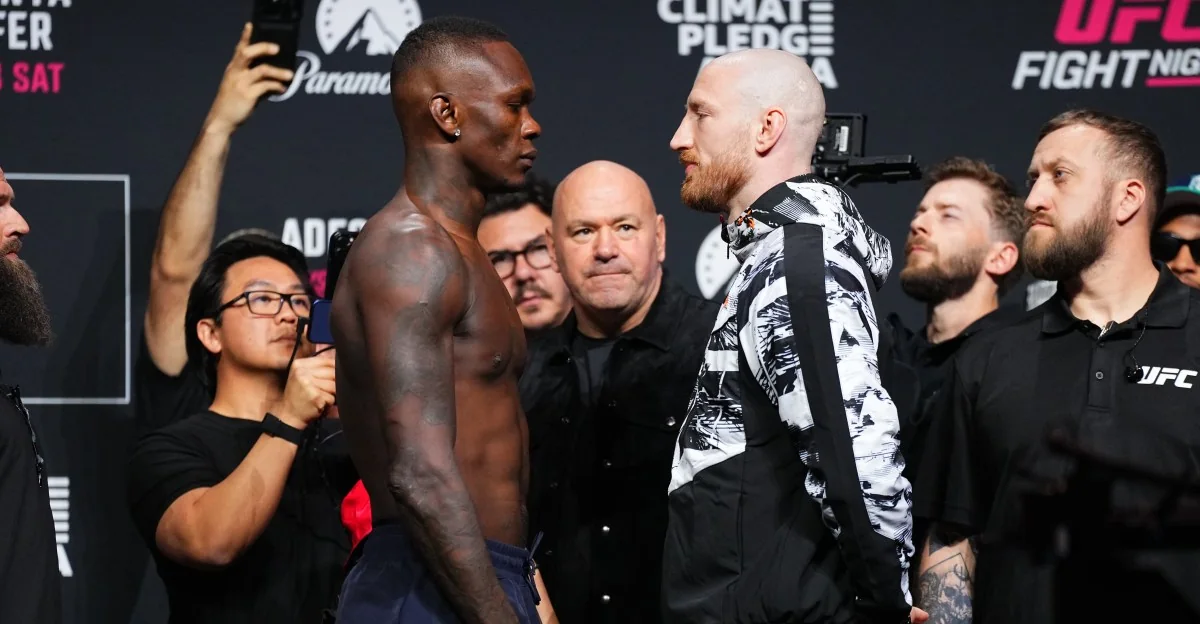 Israel Adesanya and Joe Pyfer face off before UFC Seattle
