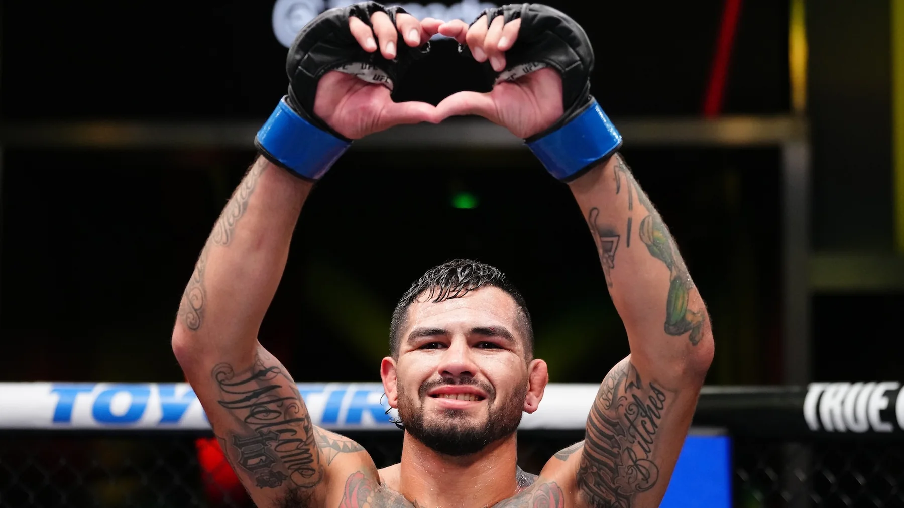 UFC fighter in the Octagon after competing on a live event card