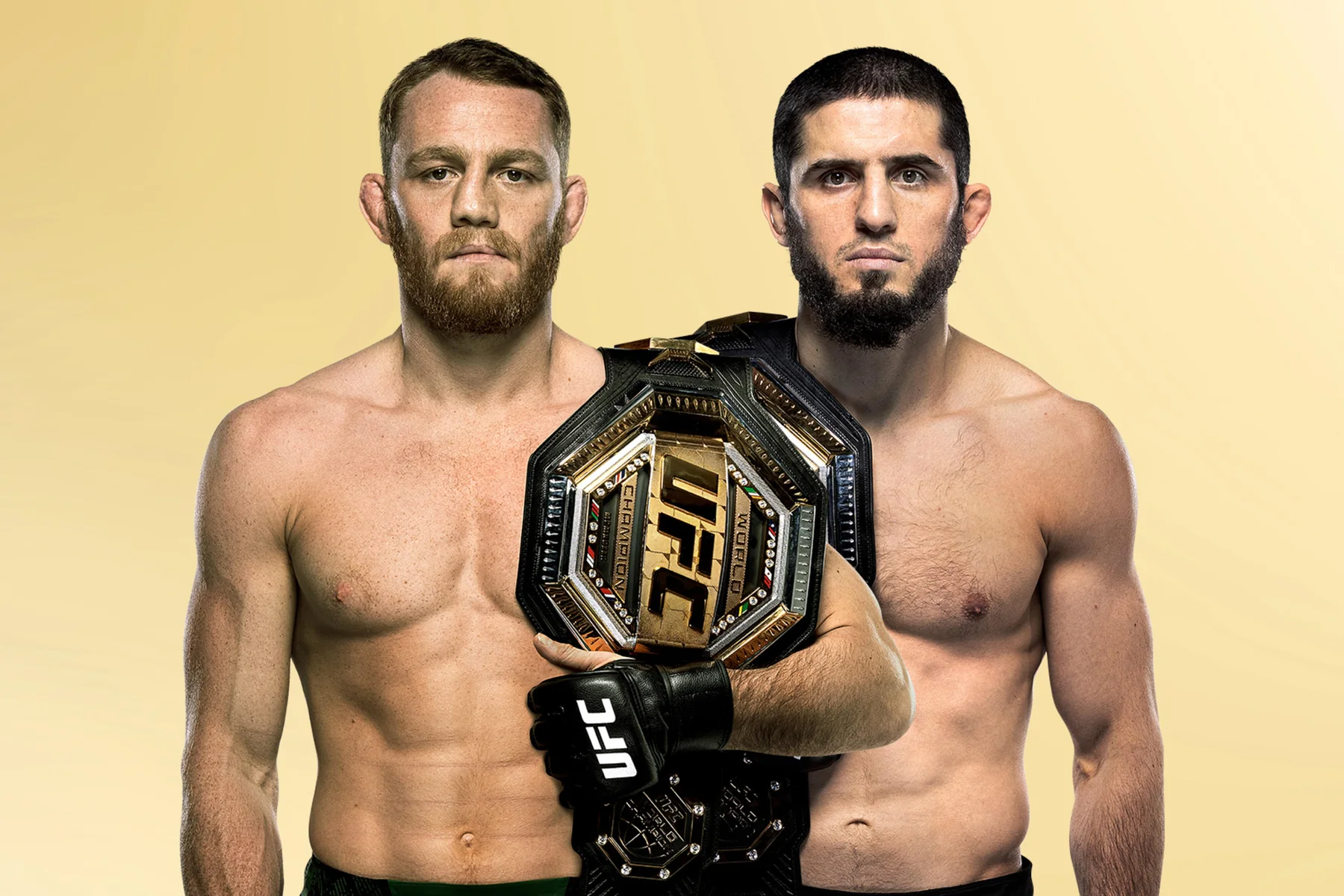 Islam Makhachev and Jack Della Maddalena on official UFC 322 event art