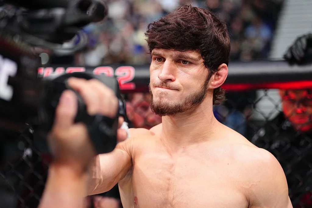 Movsar Evloev after a UFC victory