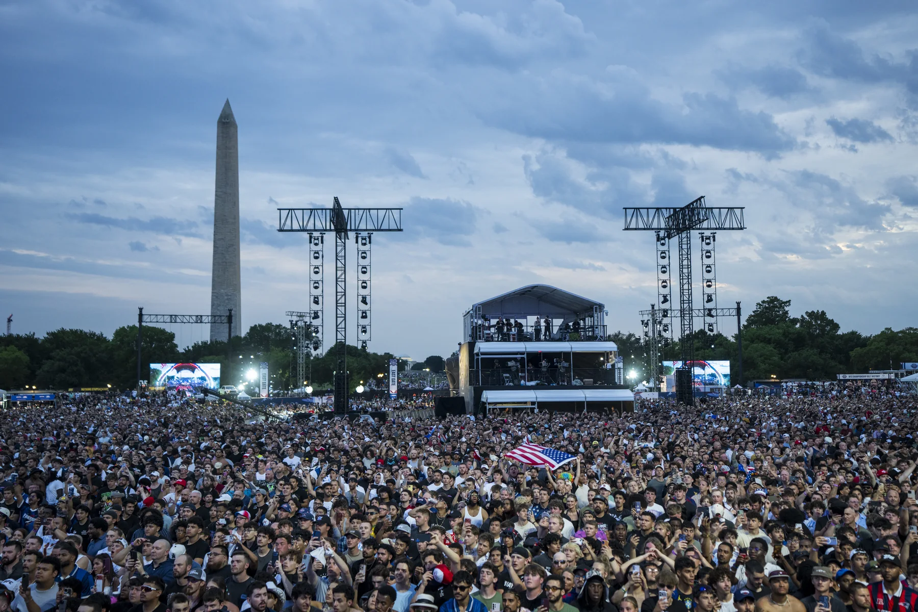 Fans attend the UFC Freedom 250 Fan Fest on the Ellipse in Washington