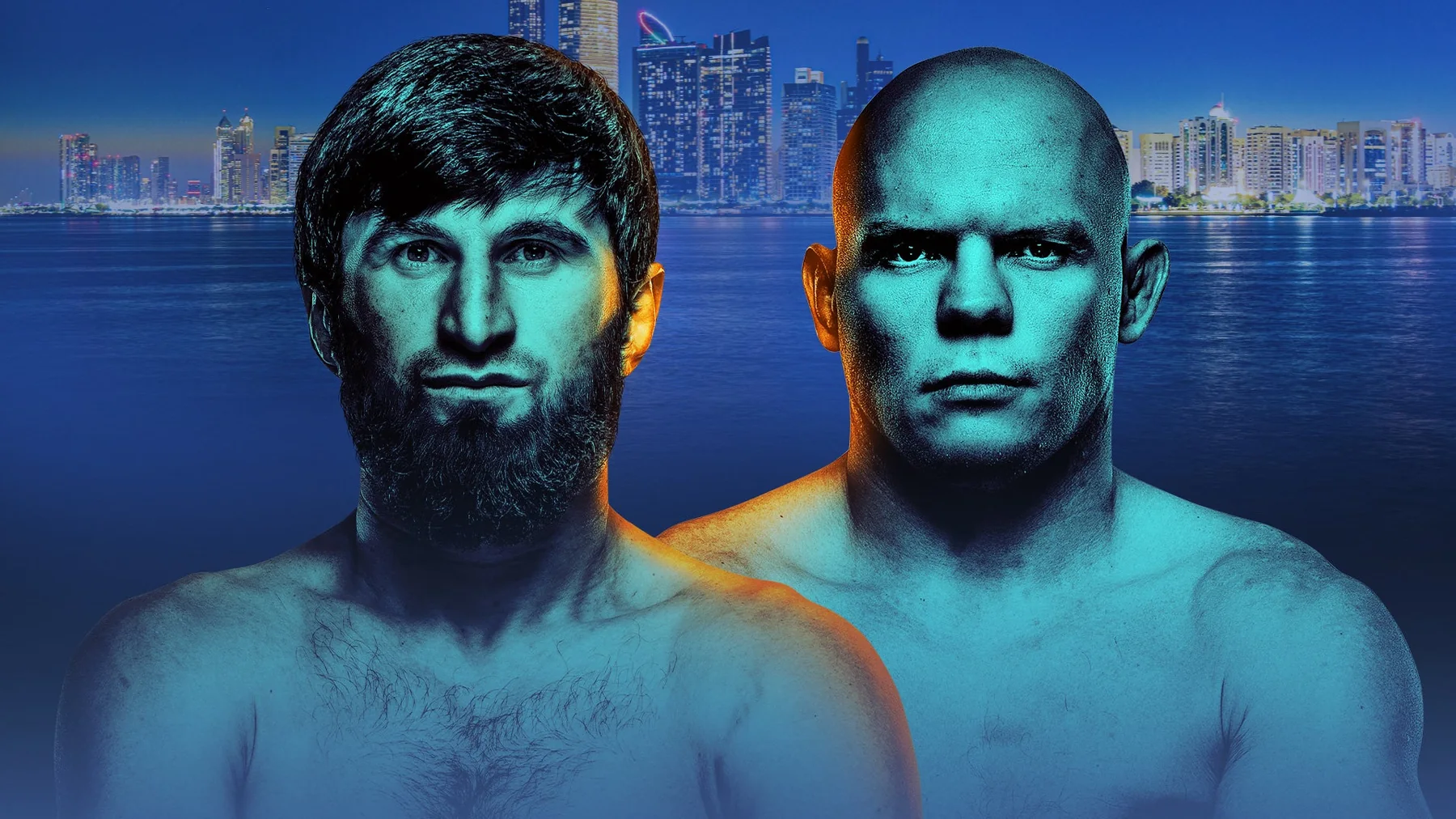 Magomed Ankalaev and Bogdan Guskov on an official UFC Fight Night event poster